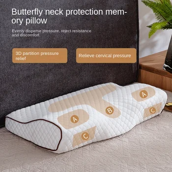 Подушка из пены с эффектом памяти для сна, шейные подушки, подушки с эффектом памяти в форме бабочки, Расслабляют шейный отдел позвоночника для взрослых, замедляют отскок