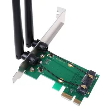 2022 Новая Беспроводная карта WiFi Mini PCI-E Express к адаптеру PCI-E 2 Антенны Для внешнего ПК
