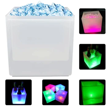 RGB LED Ведерко для льда, Охладитель вина со Сбором Талой воды