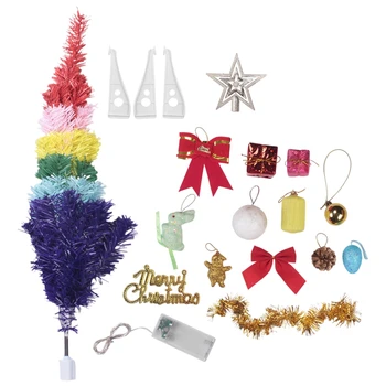 Рождественская елка цвета радуги, праздничное украшение, Рождественская елка, креативное украшение для дома, украшения для гостиной