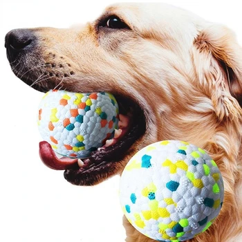 Дрессировка Твердыми Шариками Для собак Интерактивные Резиновые Подтекающие Эластичные шарики Для маленьких Собак, Устойчивые К Жеванию и Укусам Игрушки Для Чистки коренных зубов домашних животных