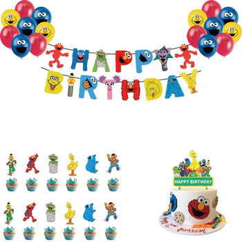 Развивающая анимация Кунжут Большая Птица Уличная Тематика Празднование Дня Рождения Принадлежности для Вечеринок Украшения торта Детский Душ Подарок для мальчика