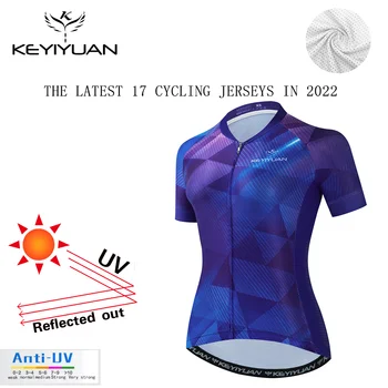 KEYIYUAN/ Новая Велосипедная майка с коротким рукавом, Женская летняя велосипедная рубашка, Mtb Одежда, Дорожная велосипедная одежда, Майо, Женский велосипед