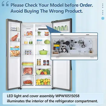 WPW10515058 W10515058 W10522611 Светодиодный светильник подходит для холодильника Whirlpool Kenmore Maytag
