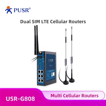PUSR EMEA & APAC Wifi Промышленные Беспроводные сотовые маршрутизаторы Дальнего действия 4g Lte с двумя слотами для sim-карт LAN * 4 WAN * 2 USR-G808-EE