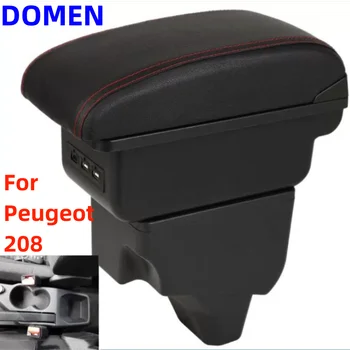 Для Peugeot 208 коробка для подлокотника 2008 года коробка для подлокотника Внутренняя модификация Запчасти для дооснащения USB Пепельница Автомобильные Аксессуары 2019 2020 2021