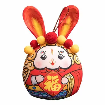 Кукла-кролик в китайском стиле, подвеска в виде Зодиакального кролика, плюшевая игрушка