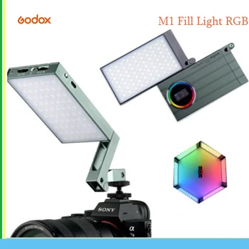 Godox M1 Заполняющий Свет RGB Светодиодный Видео Светильник Полноцветный Светильник Для Камеры 2500 K-8500K Бесступенчатый Затемняемый Панельный Светильник 15 FX Световых Эффектов