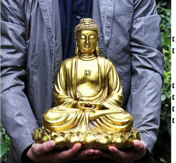 Специальное предложение-ЛУЧШАЯ коллекция домашнего декора Религиозная фигура Будды Шакьямуни Буддизм Латунное украшение