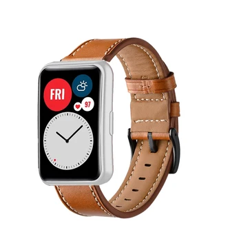 Кожаный ремешок для часов Huawei Watch FIT Аксессуары для ремешка Из натуральной кожи смарт-часы браслет Huawei Watch fit