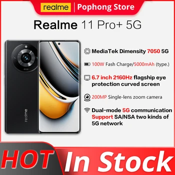 Глобальный eom Realme 11 Pro + Plus 5G 6,7-дюймовый OLED-изогнутый экран с диагональю 7050 Ocat Core 100 Вт, зарядка SmartFlash 5000 мАч