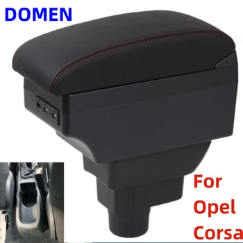 Новый ящик для хранения автомобильных деталей интерьера Opel Corsa D, коробка для подлокотников, Автомобиль С Выдвижным отверстием для чашки, Большое пространство, Двухслойный USB ДОМЕН